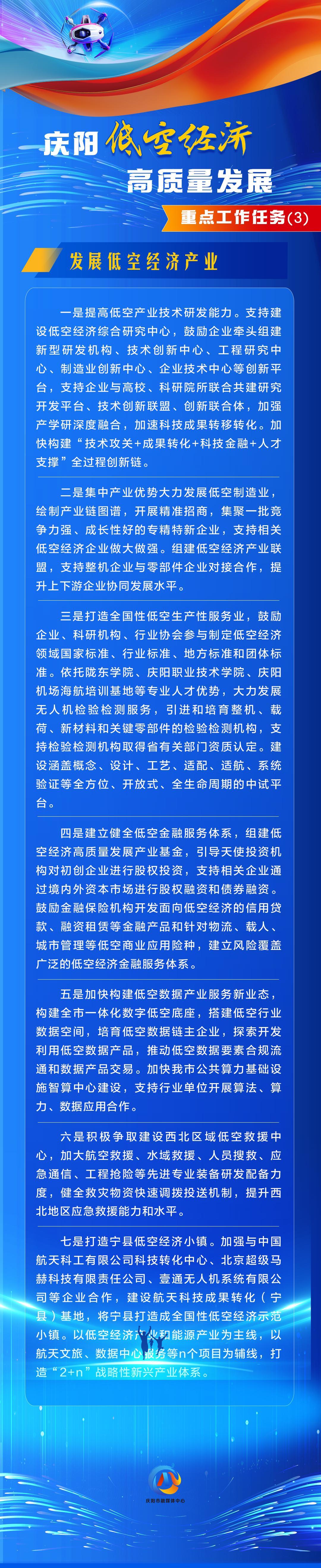 【慶陽低空經(jīng)濟(jì)高質(zhì)量發(fā)展】重點(diǎn)工作任務(wù)（3）：發(fā)展低空經(jīng)濟(jì)產(chǎn)業(yè)
